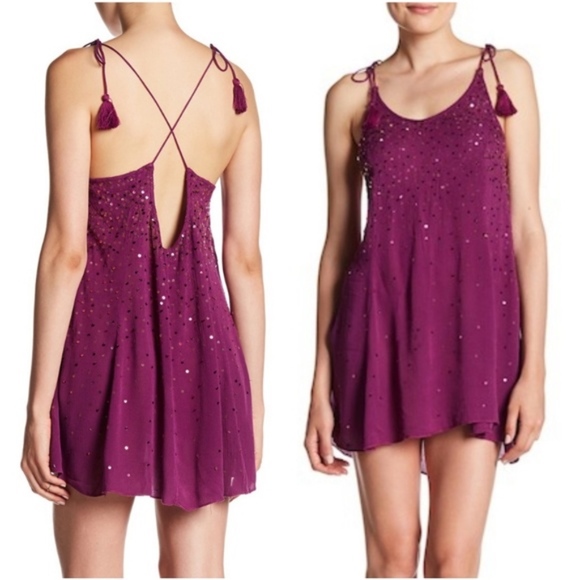 sequin mini slip dress